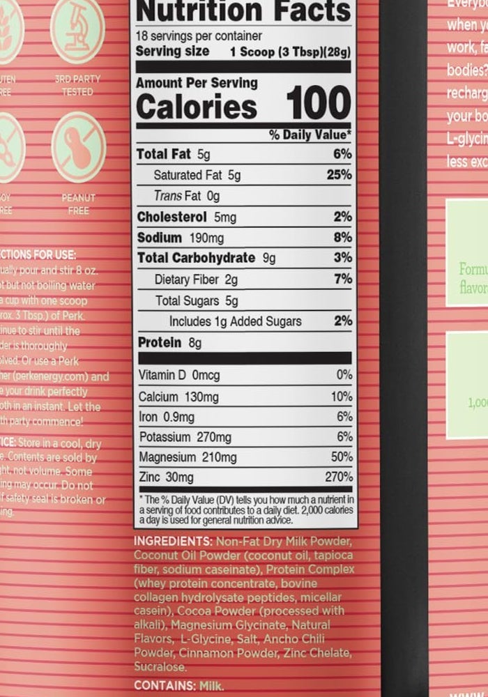 Perk Chill Mexican Hot Chocolate Flavored Drink Mix (18 Servings) - Soy Free & Peanut Free - Image 4